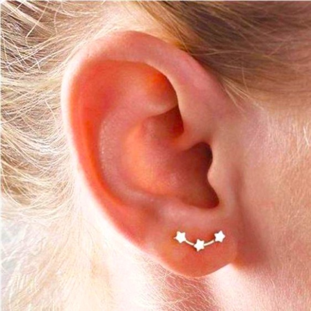 3 star stud earrings